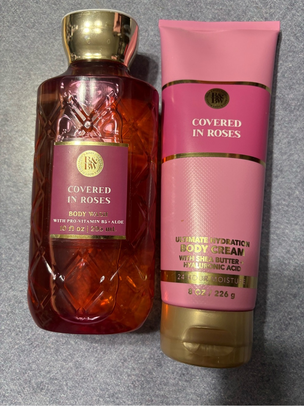 Bath & Body Works Covered in Roses Pink Body Wash & Cream Duo